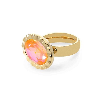 Кольцо TIVOLA UNICA big (G/P) Crystal orange ignite 56