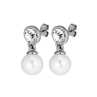 Серьги NETTE SS CRYSTAL/WHITE PEARL