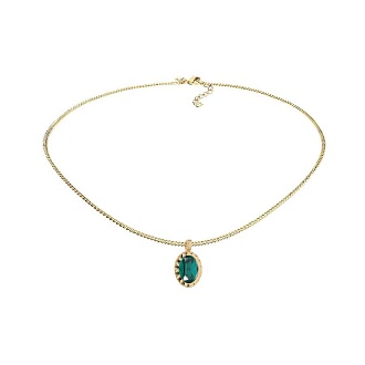 Колье TIVOLA UNICA big (G/P) Emerald 3cm