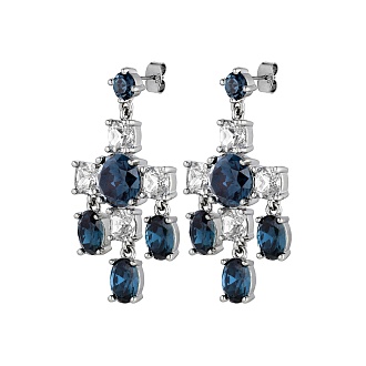 Серьги LEONORA SS ROYAL BLUE / CRYSTAL
