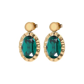 Серьги TIVOLA UNICA big (G/P) Emerald 2,65cm