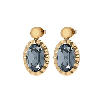 Серьги TIVOLA UNICA big (G/P) Silver night 2,65cm