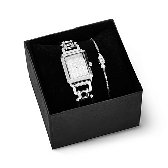 Комплект часы+браслет Silver-Silver