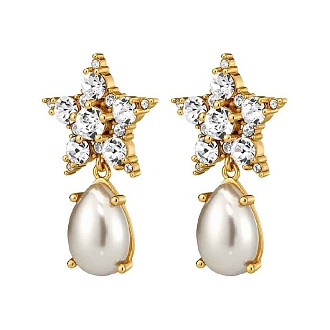 Серьги HYDRA SG CRYSTAL / WHITE PEARL