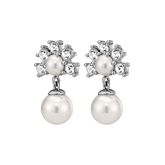 Серьги VERONICA SS CRYSTAL /WHITE PEARL